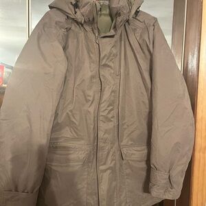 Lands' End Men's Taupe Hooded Down Parka Sz XL 42-44